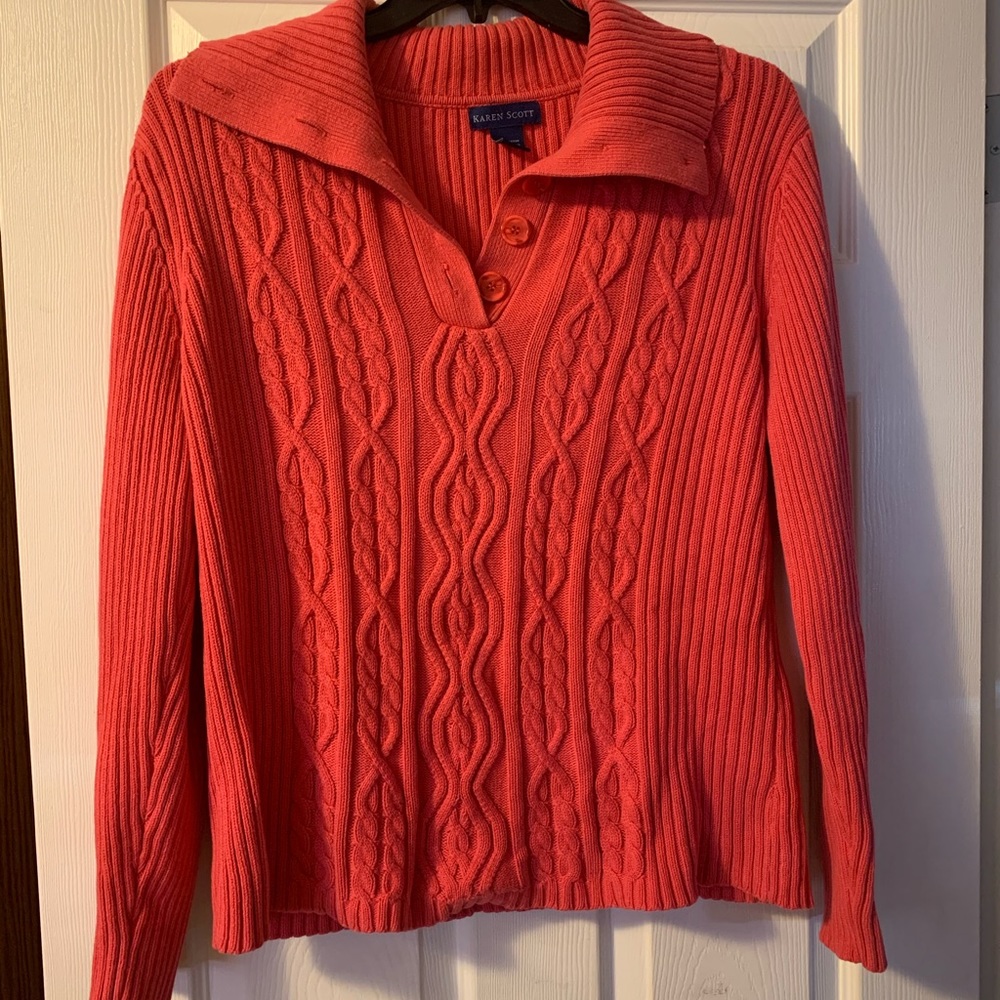 WOMEN’S LONG SLEEVE SWEATER WITH COLLAR SZ XL